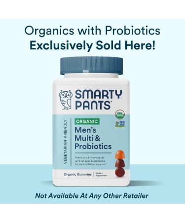 SmartyPants Organic Men's Multivitamins - Daily Gummy Vitamins with Probiotics, Zinc, Omega 3 & Essential Nutrients | 120 Gummies - Buy Online on GoSupps.com