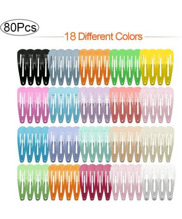 JeoPoom Hair Clips 80 Pcs Kids Non-Slip Metal Barrettes Cute Hair Barrettes Grils Hair Accessories for Baby Girls Toddlers Kids Women Accessories(18 Colors) - Buy Online on GoSupps.com