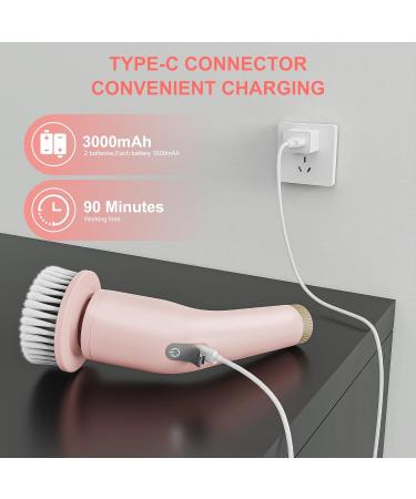 KrenLak Electric Spin Scrubber Cordless Cleaning Brush with 11 Replacement Heads Adjustable Extension Handle and Dual Speeds Power Scrubber Bathroom Cleaner Brush for Tub Floor Tile (Pink) - Buy Online on GoSupps.com