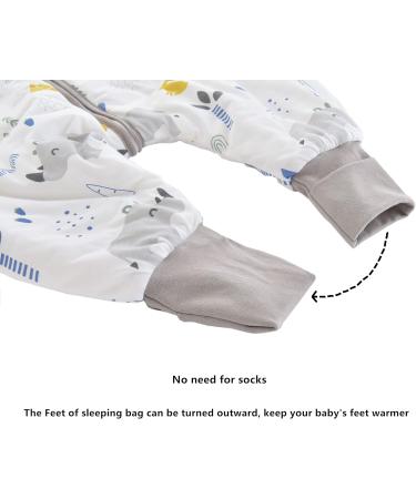 Chilsuessy Winter Baby Sleeping Bag with Feet 2.5 TOG | 100% Cotton Toddler Wearable Blanket | Cute Rhino Design | 70cm/6-18 Months - Buy Online on GoSupps.com