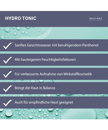 Malu Wilz Hydro Tonic 200 ml | Soothing Facial Water for Sensitive Skin | Alcohol-Free & Vegan Skincare - Buy Online on GoSupps.com