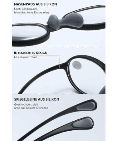 Buy Lanomi Round Retro Reading Glasses | Blue Light Filter | UV400 Protection | Flexible Visual Aid for Men & Women | 1.0 to 3.5 Magnification - Buy Online on GoSupps.com