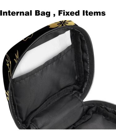 Women's Japanese Crane & Flowers Tampon Storage Bag | Stylish Zip Pockets for Menstrual Care - Buy Online on GoSupps.com
