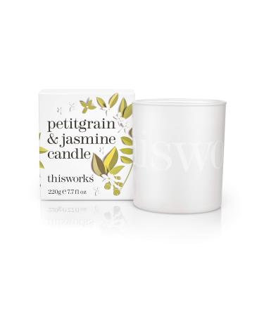 This Works Petitgrain and Jasmine Candle 220 g - Luxury Candle Enriched with Essential Oils - Hand Poured Scented Candle with a 40hr Burn Time for an Opulent Aromatherapy Experience Pettigrain & Jasmine Candle