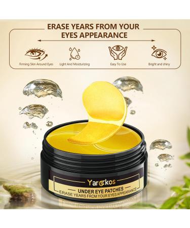 Shop 2 Packs 60 Pcs Under Eye Patches - 24K Gold & Green Gel Masks for Dark Circles Puffiness & Wrinkles - Hydrating Eye Care for Women & Men - Buy Online on GoSupps.com