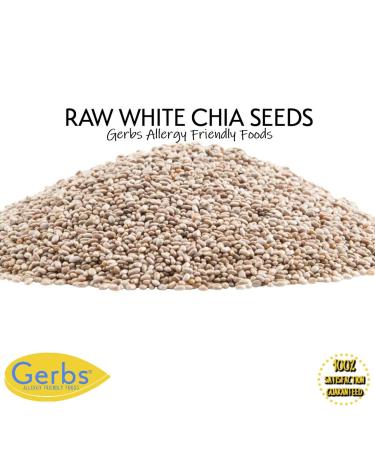 GERBS Raw White Chia Seeds 2 LBS | Premium Grade Non-GMO | Keto & Paleo Friendly | Freshly Harvested & Packaged | Ideal for Yogurt, Smoothies & Oatmeal | Gluten & Peanut Free | 2 Pound Resealable Bag - Buy Online on GoSupps.com