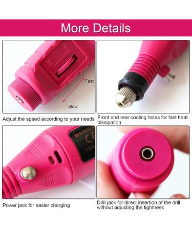 Electric Nail Drill Kit - 15000 RPM Cordless Manicure Filer Tool with 6 Bits for Buffing, Grooming, and Polishing Nails | Home & Commercial Use - Buy Online on GoSupps.com