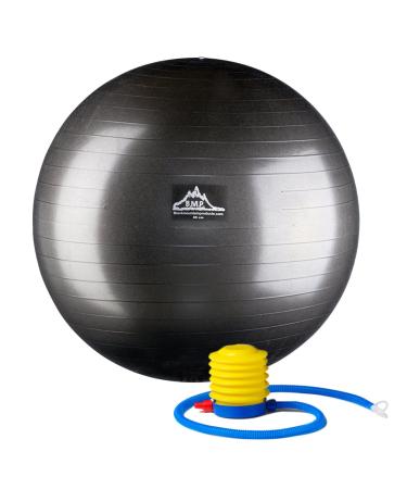Black Mountain Products Professional Grade Stability Ball 1000lbs Anti-Burst 2000lbs Static Weight Rated 65cm Black