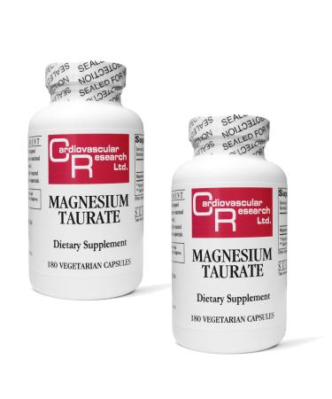 Cardiovascular Research Magnesium Taurate - 125 mg Elemental Magnesium - 180 Veggie Caps per Bottle - 2 Bottles (360 veg caps total) 360c - Buy Online on GoSupps.com