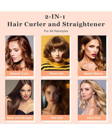2-in-1 Hair Straightener Curling Iron | Classic Curls & Smooth Styles for All Hair Lengths - Buy Online on GoSupps.com