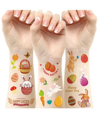 Aresvns Easter Temporary Tattoos for Kids  106 PCS+ Fake Tattoos for Easter Egg Party  Tattoo Stickers Toys for Easter Decorations Games Prizes Gifts