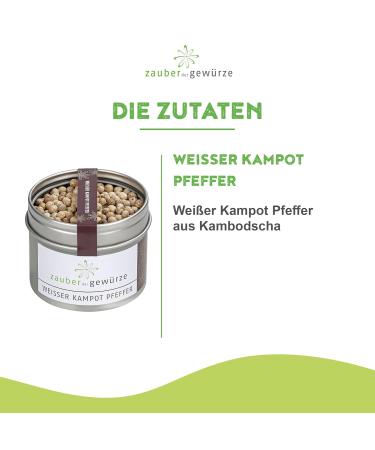 Premium Kampot White Pepper - Authentic Cambodia Sun-Dried Peppercorns - 80g Re-Lockable Aroma Can - Buy Online on GoSupps.com