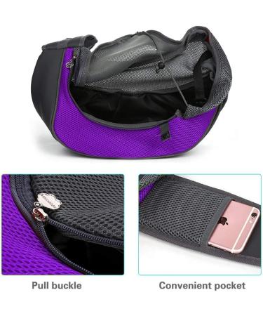 Petemoo Portable Dog & Cat Shoulder Bag Carrier - Breathable Mesh Travel Bag for Pets (Up to 2.5kg) - Purple - Buy Online on GoSupps.com