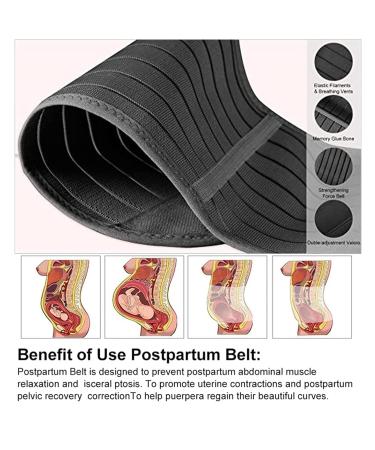 TiRain Postpartum Belly Wrap 3 in 1 - Postpartum Belly Binder & C Section Belt for Postnatal Recovery Support - Black, Size L - Buy Online on GoSupps.com