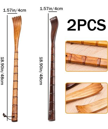 2PCS 19in Wooden Back Scratchers for Adults | Itching Relief | Handheld Bamboo Scratches for Men & Women - Buy Online on GoSupps.com
