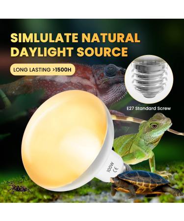 Luxvista 2Pack 100W Reptile Heat Lamp Bulb E27 Basking Bulb Warm White Light Heat Bulb Dimmable Heat Lamp for Puppies/Reptiles/Lizards/Tortoise/Chicks/Amphibian/Bearded Dragon 2700k Warm White 2pack E27 Heat Bulb - Buy Online on GoSupps.com