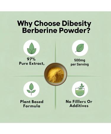 97% Pure Berberine Powder | 100g Plant-Based Extract Highly Potent | 500 mg Per Serving | Gluten-Free Vegan Lab-Tested - Buy Online on GoSupps.com