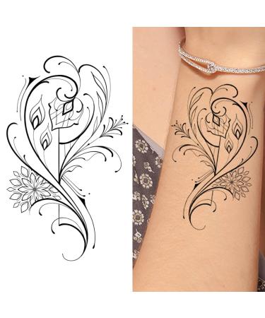 20 Sheets Black Tiny Temporary Tattoo Stickers for Men Women - Moon Butterfly Bird Flower Designs - Waterproof Body Art for Arm Neck Shoulder - Buy Online on GoSupps.com