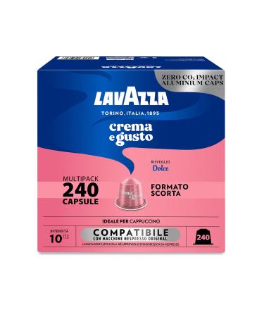 Lavazza Cr me et go t sucr 240 capsules de caf en aluminium compatibles avec les machines Nespresso* Original notes aromatiques de fruits secs arabica et robuste intensit 10 torr faction Cr me et go t sucr 30 unit (Lot de 8)