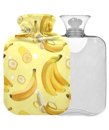NAANLE CARTOON FRUIT BANANANA Harm bottle MISEED Transparent hot water bottle 2l Large hot hot water bottle for bed handfoot heat pain relief heat and cold therapy