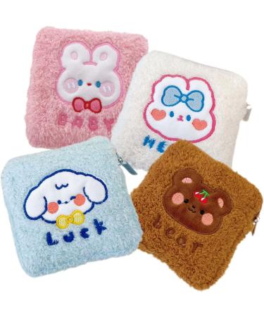 Healifty 16 Pcs Napkin Storage Bag Organizer | Multi-Function Cute Handbag Tampons Coin Purse | Plush Menstrual Pad Period Bag - Buy Online on GoSupps.com
