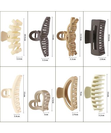 8pcs Strong Hold Hair Claw Clips for Thick Hair - Non-slip Hair Clamps for Women and Girls - Hair Decoration Assortment - Buy Online on GoSupps.com