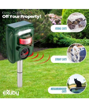 eXuby Outdoor Cat Repellent - Solar Powered Ultrasonic Sensor for Wide Spaces - Dual Mode, All-Night Protection - Buy Online on GoSupps.com