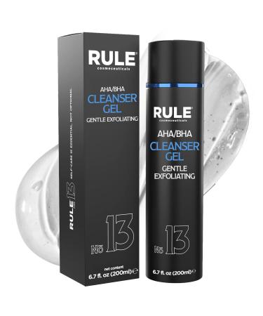 RULE COSMECEUTICALS - No.13 AHA BHA Cleanser Exfoliating Face Wash for Smooth Skin & Pores Gentle Facial Exfoliator for Redness & Blackheads Hydrating pH-Balanced Gel Oily & Sensitive Skin 200 mL