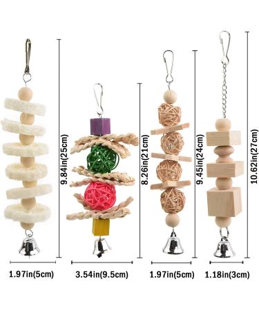 Onebarleycorn Budgie & Parrot Toy Set - 7 Wooden Bird Toys Swings & Canaries for Happy Pet Playtime - Buy Online on GoSupps.com
