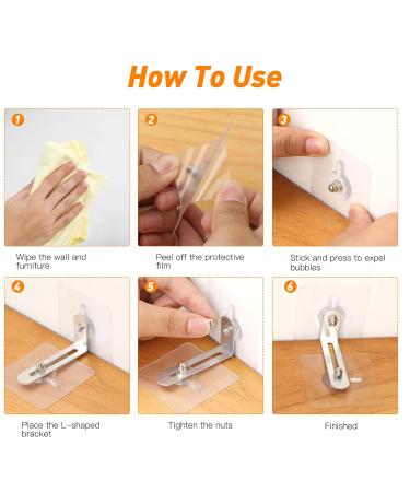 Oototr 8 Sets of Infant & Toddler Fuse - Tilt Protection Furniture Wall Anchors | Baby & Pet Proofing Anti-Tip Holder | No Drill Furniture Anchors with Stickers - Buy Online on GoSupps.com