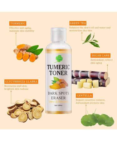 Turmeric Dark Spot Corrector Toner 4oz - Facial Toner for Acne Prone Skin - Hydrating Dark Spot Remover for Women - Hyperpigmentation Treatment for Dry Oily Skin - Buy Online on GoSupps.com