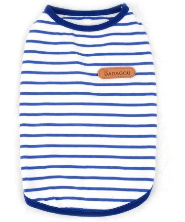 Zweitea Summer Dog Shirts for Small Dogs - Striped Breathable Cotton Vests & Tank Tops | Soft Puppy Clothing in Blue XXL - Buy Online on GoSupps.com