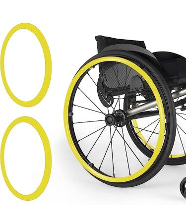 Wheelchair Push Rim handrim Covers 24inch Non-Slip Wheelchair Push Rim Grips 1 Pair Silicone Wheelchair Hand Push Cover Rear Wheel Grips Cover Wheelchair Accessories(Yellow 24in) 24in Yellow