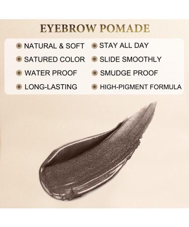 Dark Brown Eyebrow Stamp Pencil Kit Trio with Waterproof Pencil, Eyeliner, Pomade, and Brush - Buy Online on GoSupps.com