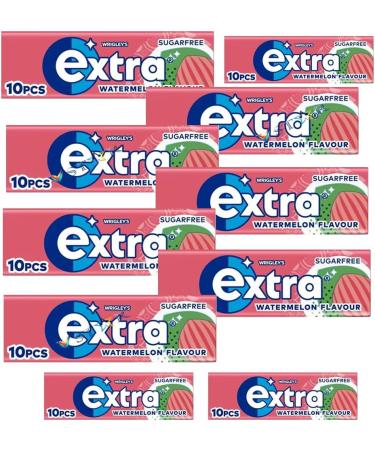 10 x Wrigley's Extra Sugar Free Watermelon Gum 10 Pieces 14g - Buy Online on GoSupps.com