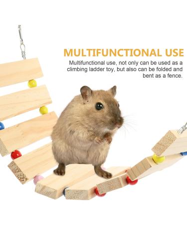 PATKAW Hamster Climbing Ladder Hamster Cage Bridge Ferret Cage Ladder Wood Chew Ladder Squirrel Climbing Ladder Guinea Pig Ramp Pet Toy Pet Cage Ladder Toy Widen Platform Climbing Wooden - Buy Online on GoSupps.com