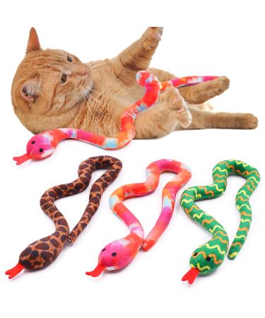 Snake Catnip Toys Kitten Supplies Interactive Catnip Toys for Indoor Cats Snakes Cat Toy Gift for Cat Lovers Dental Health Chew Toy Set of 3