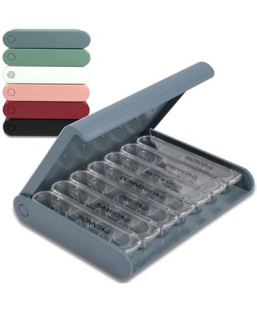 24/7 MEDICASE Danish Design Pill Box for 7 Days - For smaller pill dosages (Dust Blue) - Buy Online on GoSupps.com