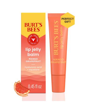 Burt s Bees Mango Grapefruit Lip Jelly Balm With Hyaluronic Acid and Squalane Moisturizer To Instantly Hydrate Lips Lip Gloss With Responsibly Sourced Beeswax Tint-Free Lip Treatment 0.45 oz.
