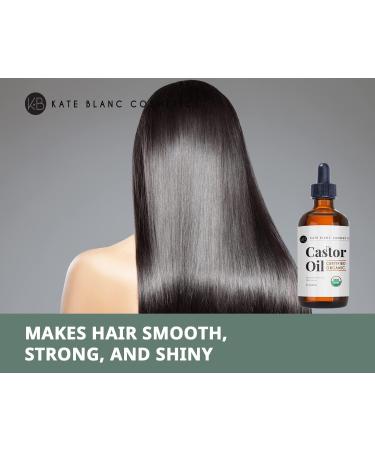 Castor Oil (4oz) USDA Certified Organic 100% Pure Cold Pressed Hexane Free by Kate Blanc. Stimulate Growth for Eyelashes Eyebrows Hair. Skin Moisturizer & Oil Cleanse. FREE Starter Kit - Buy Online on GoSupps.com