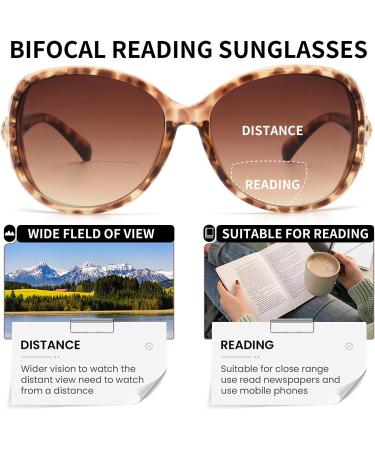 JM Classic Bifocal Sunglasses for Women UV Protection Reading Glasses Brown 2.0x for Outdoor Use - Buy Online on GoSupps.com