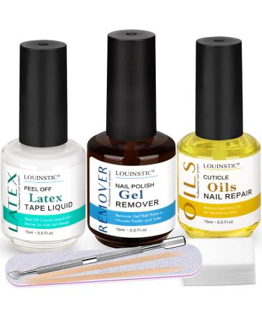 LOUINSTIC Gel Nail Polish Remover - Quick Gel Polish Remover for Nails in 3-5 Minutes  Gel Nail Remover with Nail Cuticle Oil and Latex Tape  Easy Gel Remover removedor de esmalte gel Christmas Gifts for Nail Starter and... - Buy Online on GoSupps.com