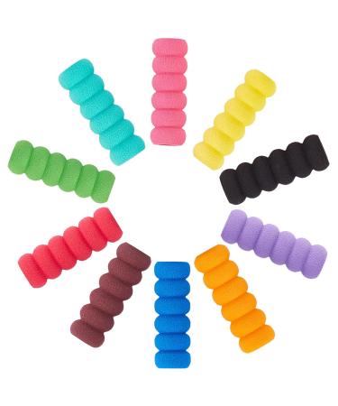 GorgeCraft 120stk 10 colors soft foam pencil handle Painting pencil gripper pencil cushion holder writing drilling drill gippering aid comfort point drillstift sleeve posture correction tool for adults 120 pieces 10 colors
