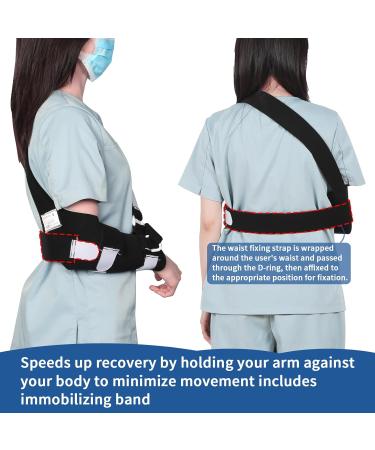 Adjustable Arm Sling for Shoulder Injury with Waist Belt - Left or Right Arm (Large) | International Shipping Available - Buy Online on GoSupps.com