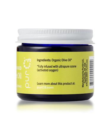 PurO3 Fully Ozonated Olive Oil - 2 Oz Glass Jar - 100% Ozonated (1 Pack) - Buy Online on GoSupps.com