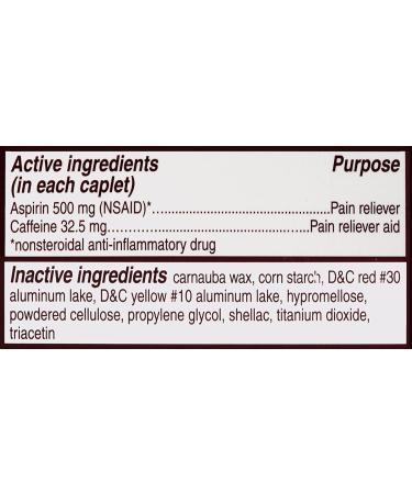 Bayer Back & Body Extra Strength Aspirin 500mg Coated Tablets with Caffeine - 100 Count for Fast Pain Relief - Buy Online on GoSupps.com