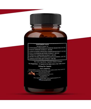 Vitality Max Supreme - Premium Vitality Health Supplement with Fenugreek, Panax Ginseng, Ashwagandha, Maca, Tribulus Terrestris, Himalayan Shilajit - 120 Vegan Supplements Capsules - Buy Online on GoSupps.com