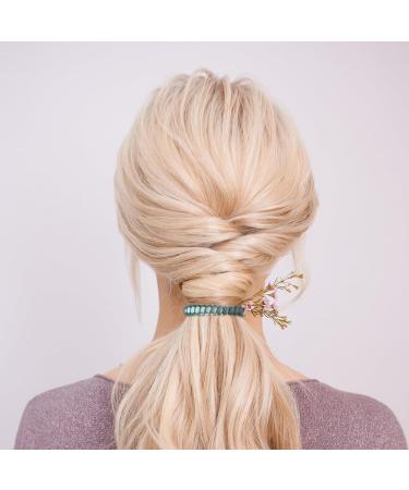 Spiral Hair Ties for Women & Girls High-End Translucent Hair Accessories Durable and Elegant Colorful Bands Telephone Cord Bobbles Premium Quality Crystalline Holders (green line) - Buy Online on GoSupps.com