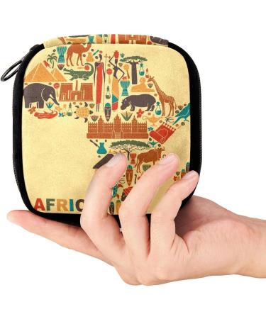 GIAPB Period Bag - African Animal Color Sanitary Napkin Storage & Makeup Pouch - Buy Online on GoSupps.com
