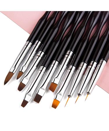 10Pcs Nail Art Brush Set - Professional Painting Drawing & Embossing Tools for DIY Manicure - International Shipping Available - Buy Online on GoSupps.com